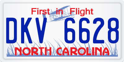 NC license plate DKV6628