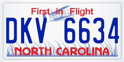 NC license plate DKV6634