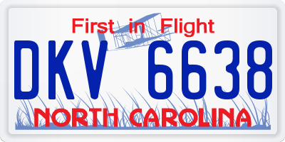 NC license plate DKV6638