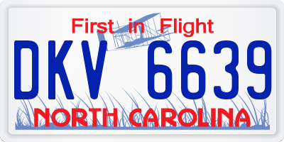 NC license plate DKV6639
