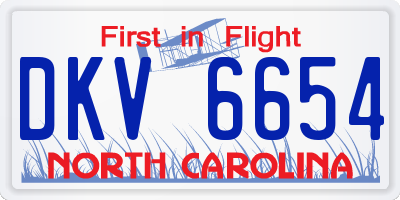 NC license plate DKV6654