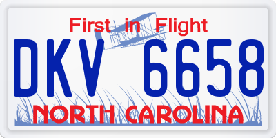 NC license plate DKV6658