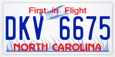 NC license plate DKV6675