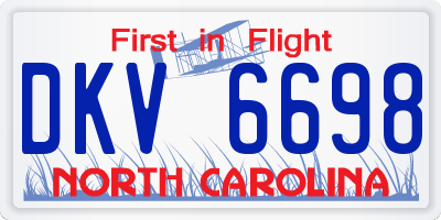 NC license plate DKV6698
