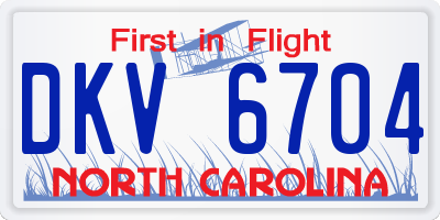 NC license plate DKV6704