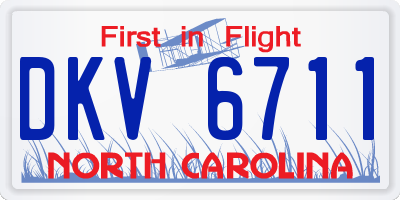 NC license plate DKV6711