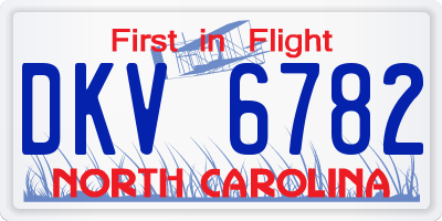 NC license plate DKV6782