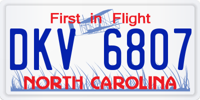 NC license plate DKV6807