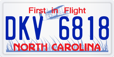 NC license plate DKV6818