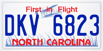 NC license plate DKV6823