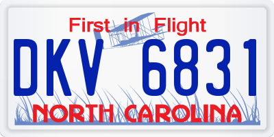 NC license plate DKV6831