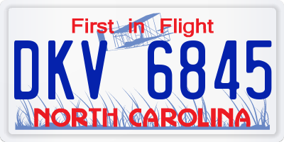 NC license plate DKV6845