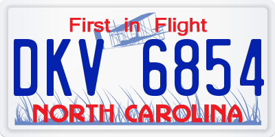 NC license plate DKV6854