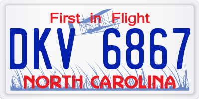 NC license plate DKV6867