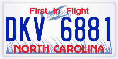 NC license plate DKV6881