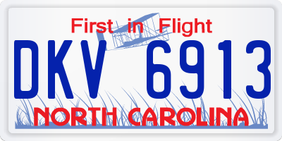 NC license plate DKV6913