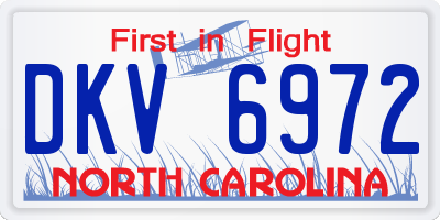 NC license plate DKV6972
