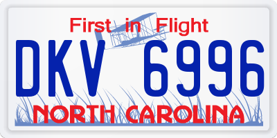 NC license plate DKV6996