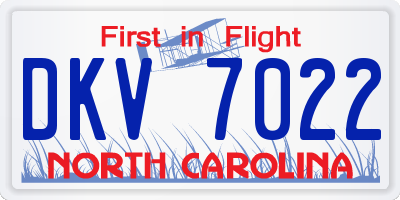 NC license plate DKV7022