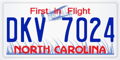 NC license plate DKV7024