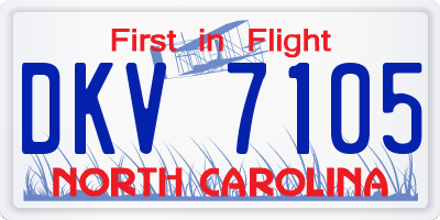 NC license plate DKV7105