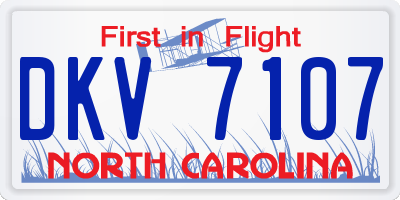 NC license plate DKV7107