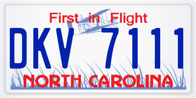 NC license plate DKV7111