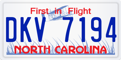 NC license plate DKV7194