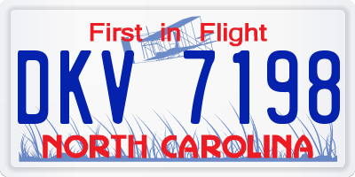 NC license plate DKV7198