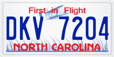 NC license plate DKV7204