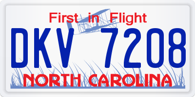 NC license plate DKV7208