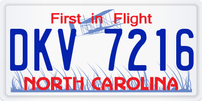 NC license plate DKV7216