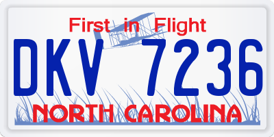 NC license plate DKV7236