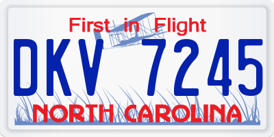 NC license plate DKV7245