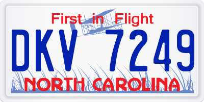NC license plate DKV7249