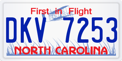 NC license plate DKV7253