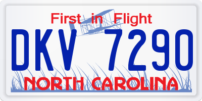 NC license plate DKV7290