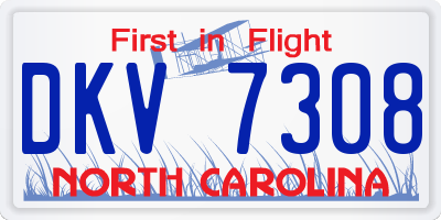 NC license plate DKV7308