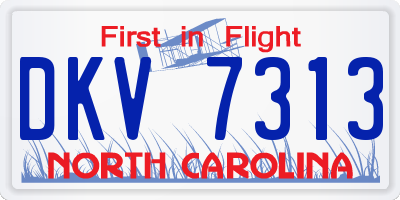 NC license plate DKV7313