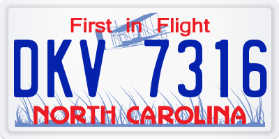 NC license plate DKV7316