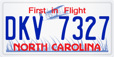 NC license plate DKV7327
