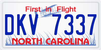 NC license plate DKV7337