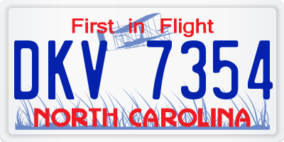 NC license plate DKV7354
