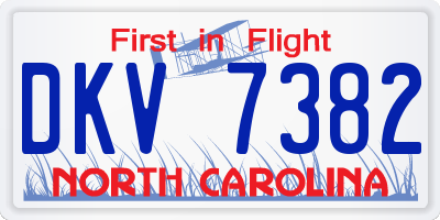 NC license plate DKV7382