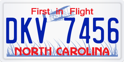 NC license plate DKV7456