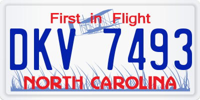 NC license plate DKV7493