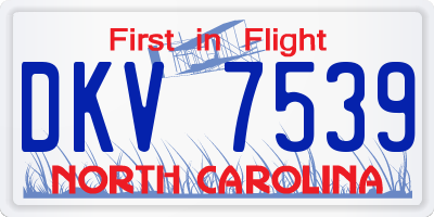NC license plate DKV7539