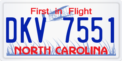 NC license plate DKV7551