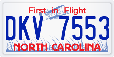 NC license plate DKV7553