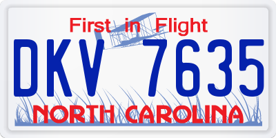 NC license plate DKV7635